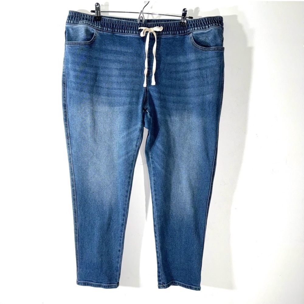 Lane Bryant Signature Fit Boyfriend Jean Drawstring Flex Waist Light Wash Size18